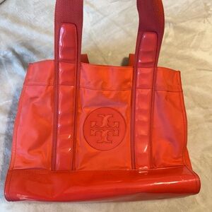 Tory Burch Glossy Orange Tote